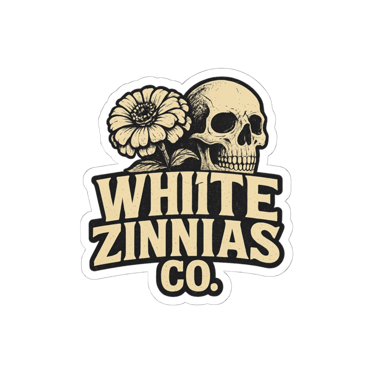 Vintage Skull Floral Kiss-Cut Stickers