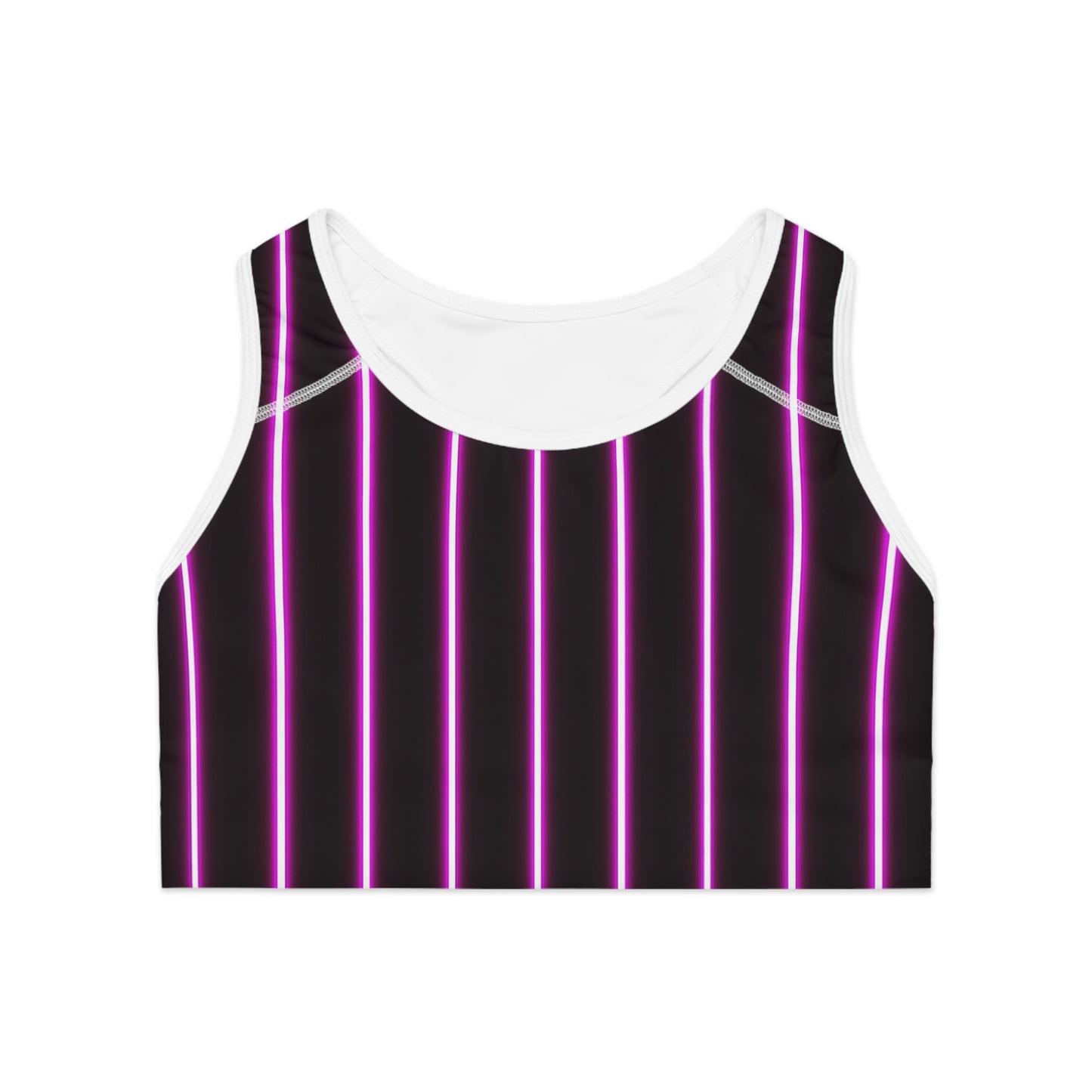 Neon Pinstripe Sports Bra