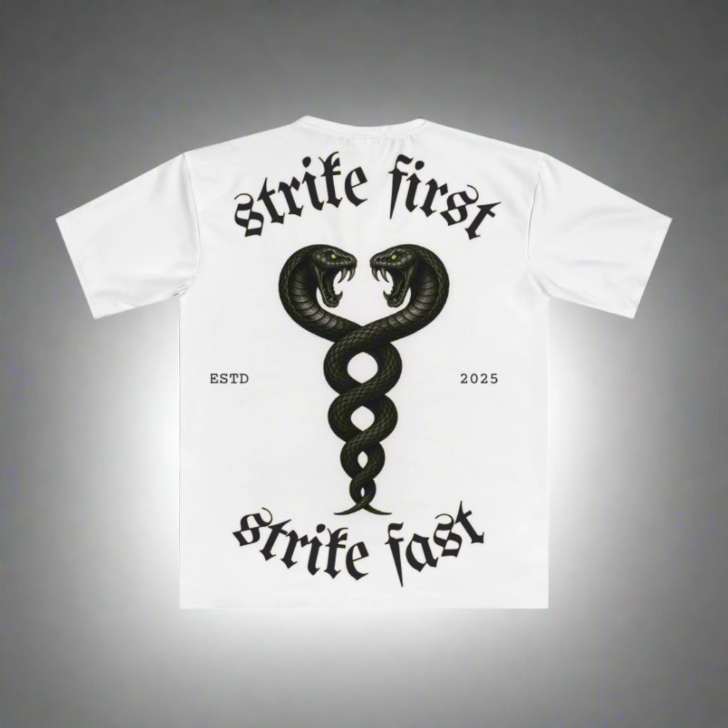 "Strike" Oversized Graphic Tee with Serpent Design