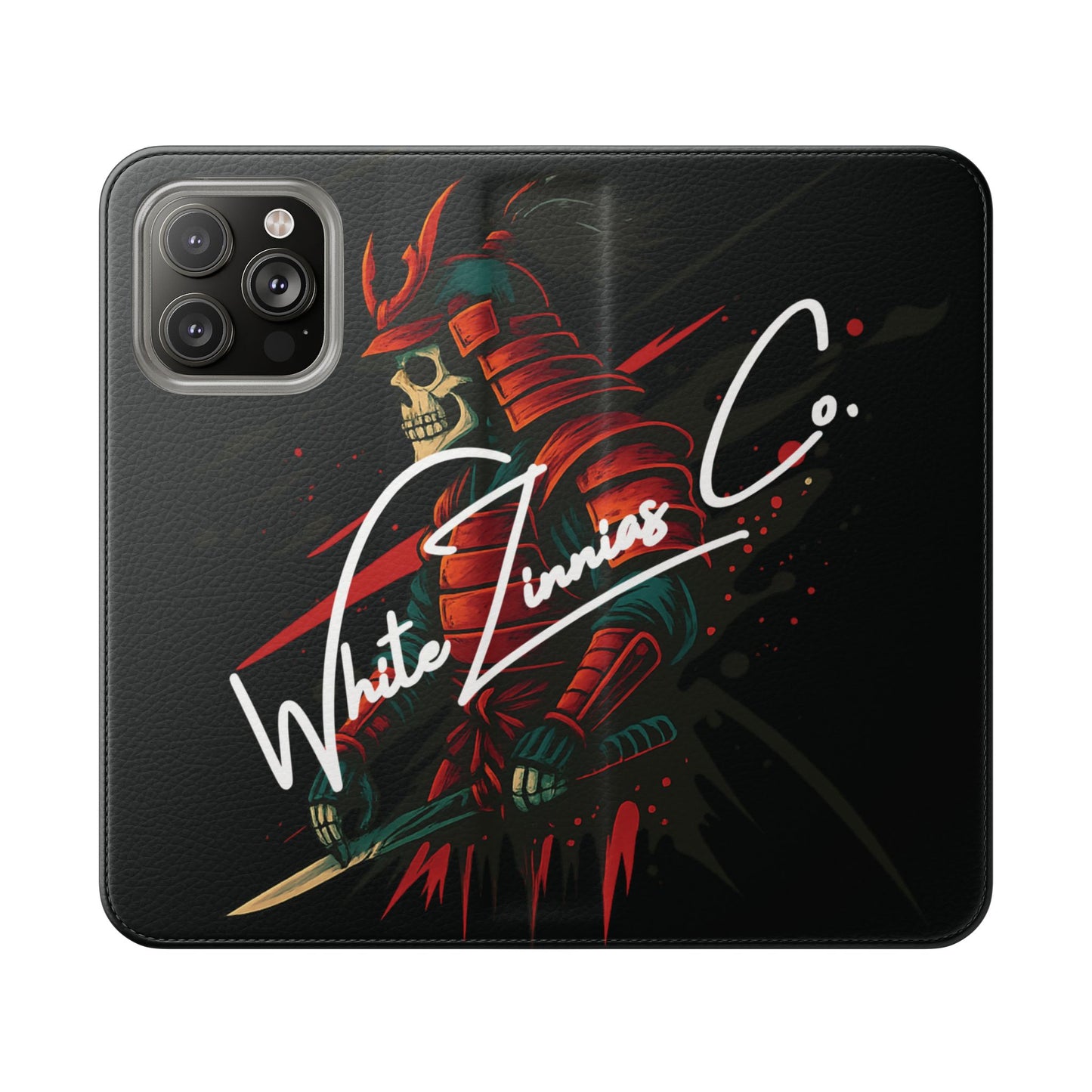 Samurai Skull Flip Wallet Phone Case