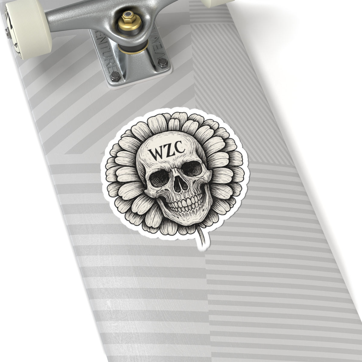 Gothic Floral Skull Sticker