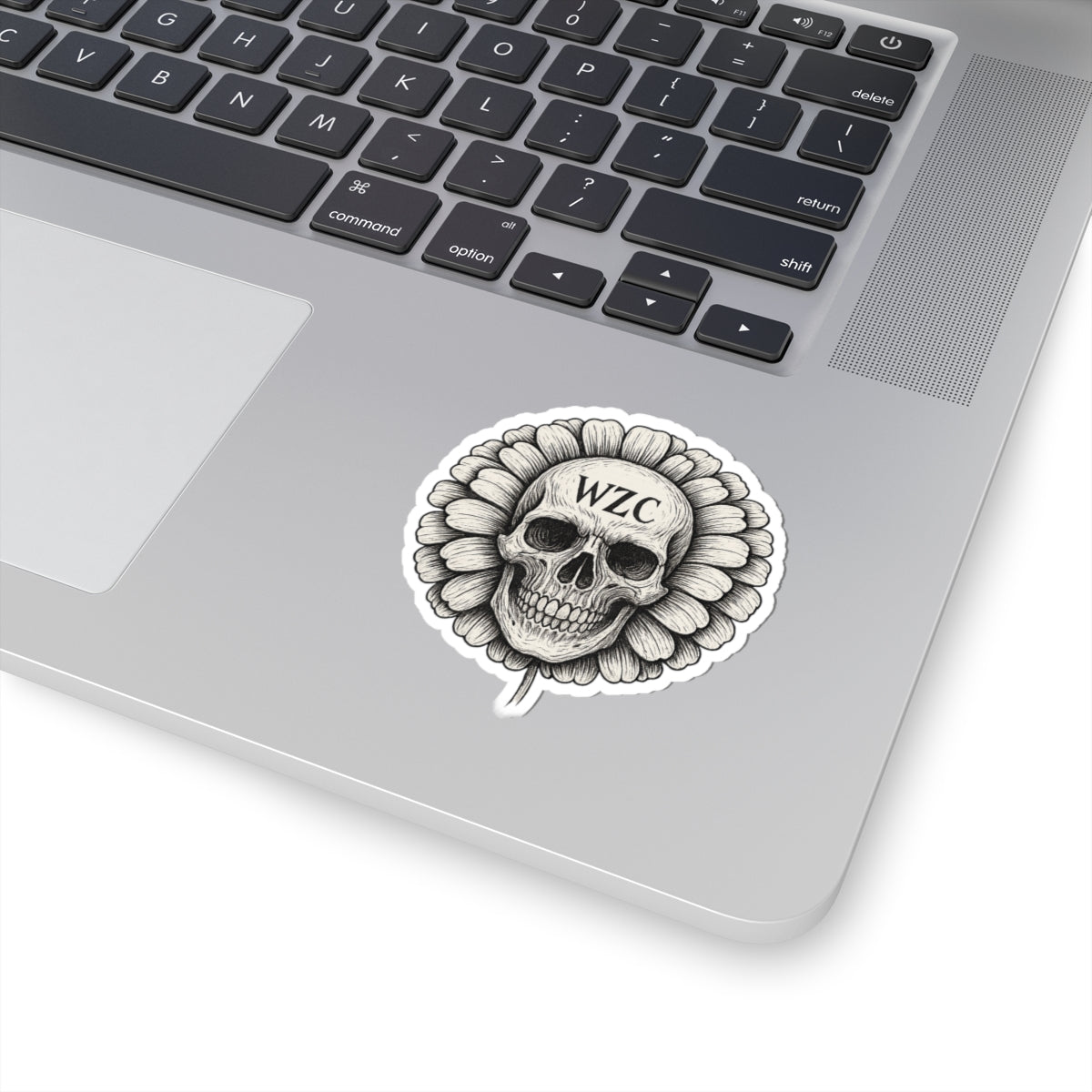 Gothic Floral Skull Sticker