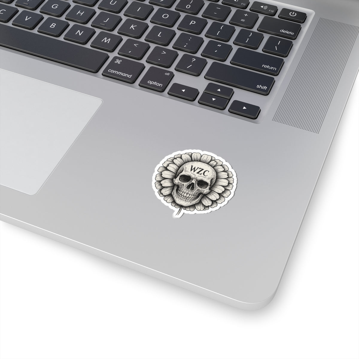 Gothic Floral Skull Sticker