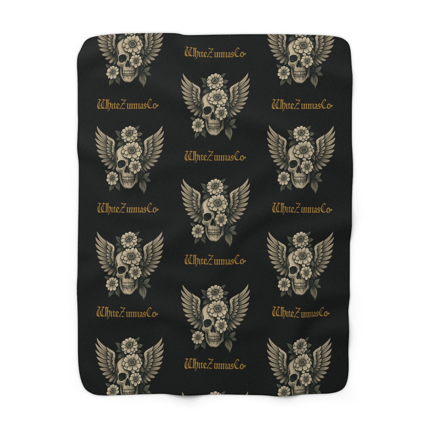 Gothic Winged Sherpa Fleece Blanket