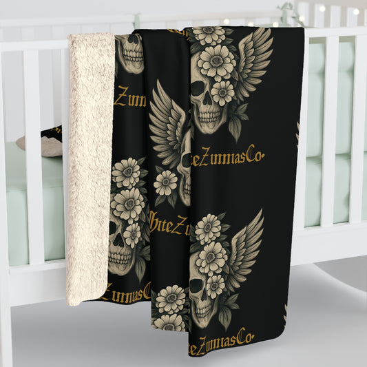 Gothic Winged Sherpa Fleece Blanket