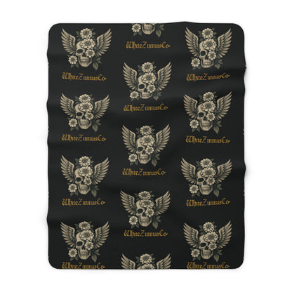 Gothic Winged Sherpa Fleece Blanket