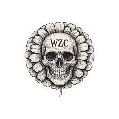 Gothic Floral Skull Sticker