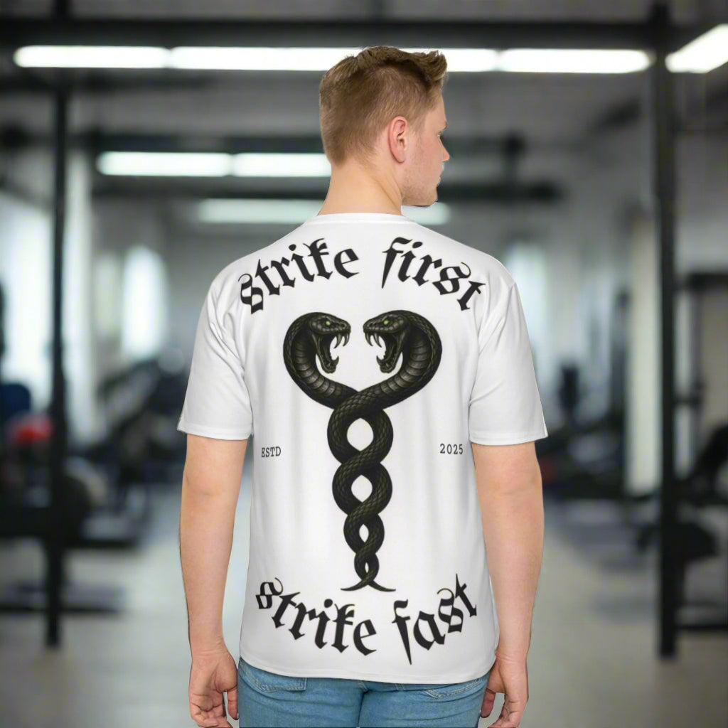"Strike" Oversized Graphic Tee with Serpent Design