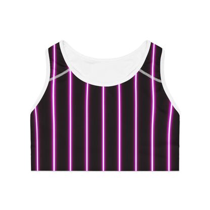 Neon Pinstripe Sports Bra