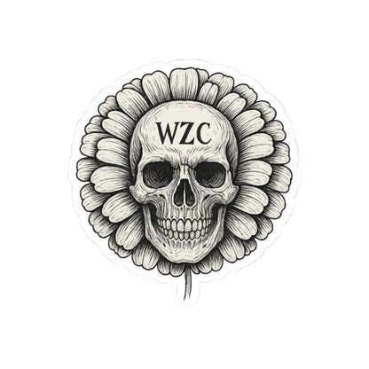 Gothic Floral Skull Sticker