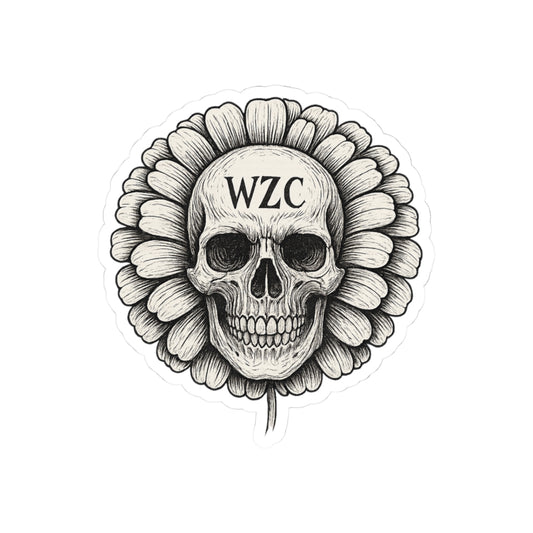 Gothic Floral Skull Sticker