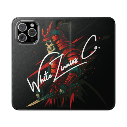 Samurai Skull Flip Wallet Phone Case