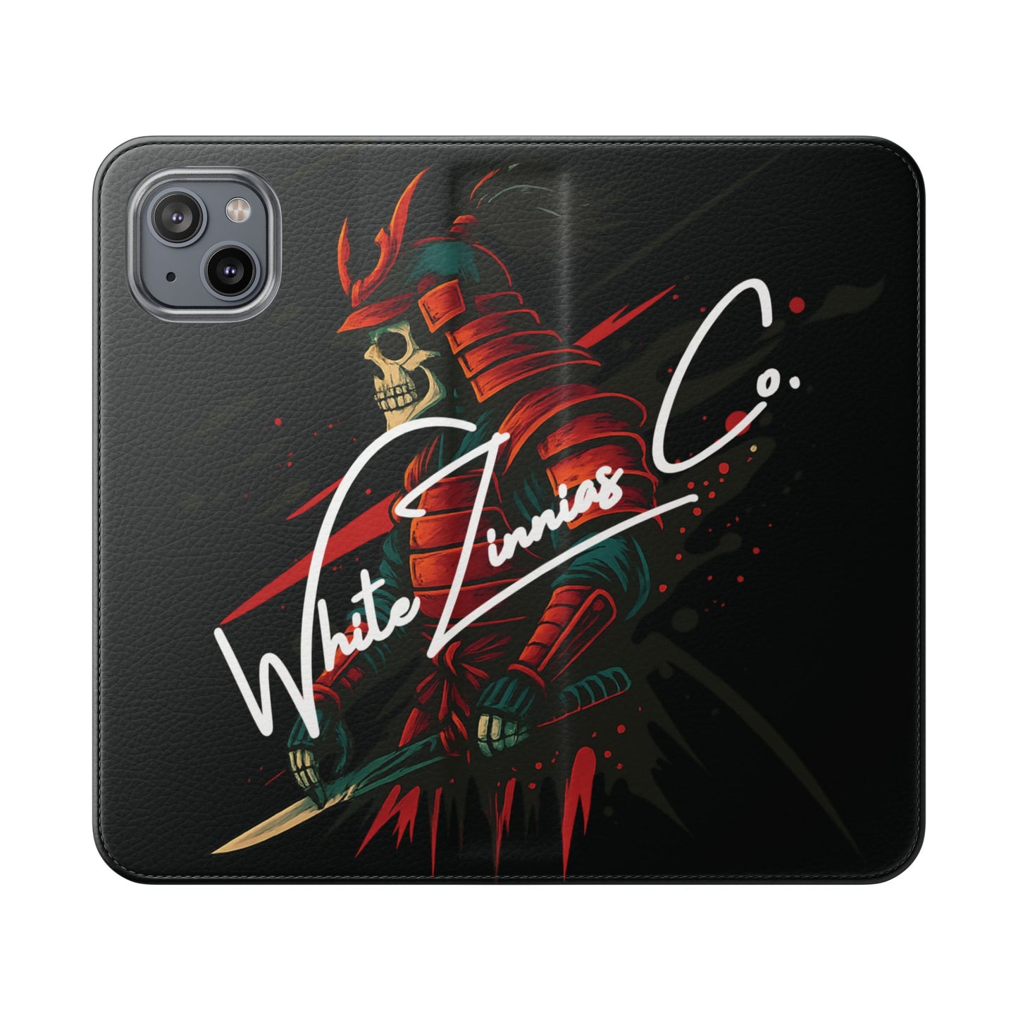 Samurai Skull Flip Wallet Phone Case