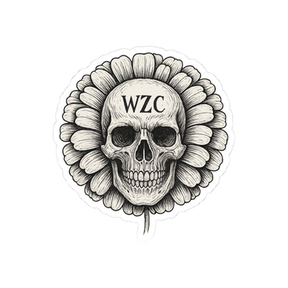 Gothic Floral Skull Sticker