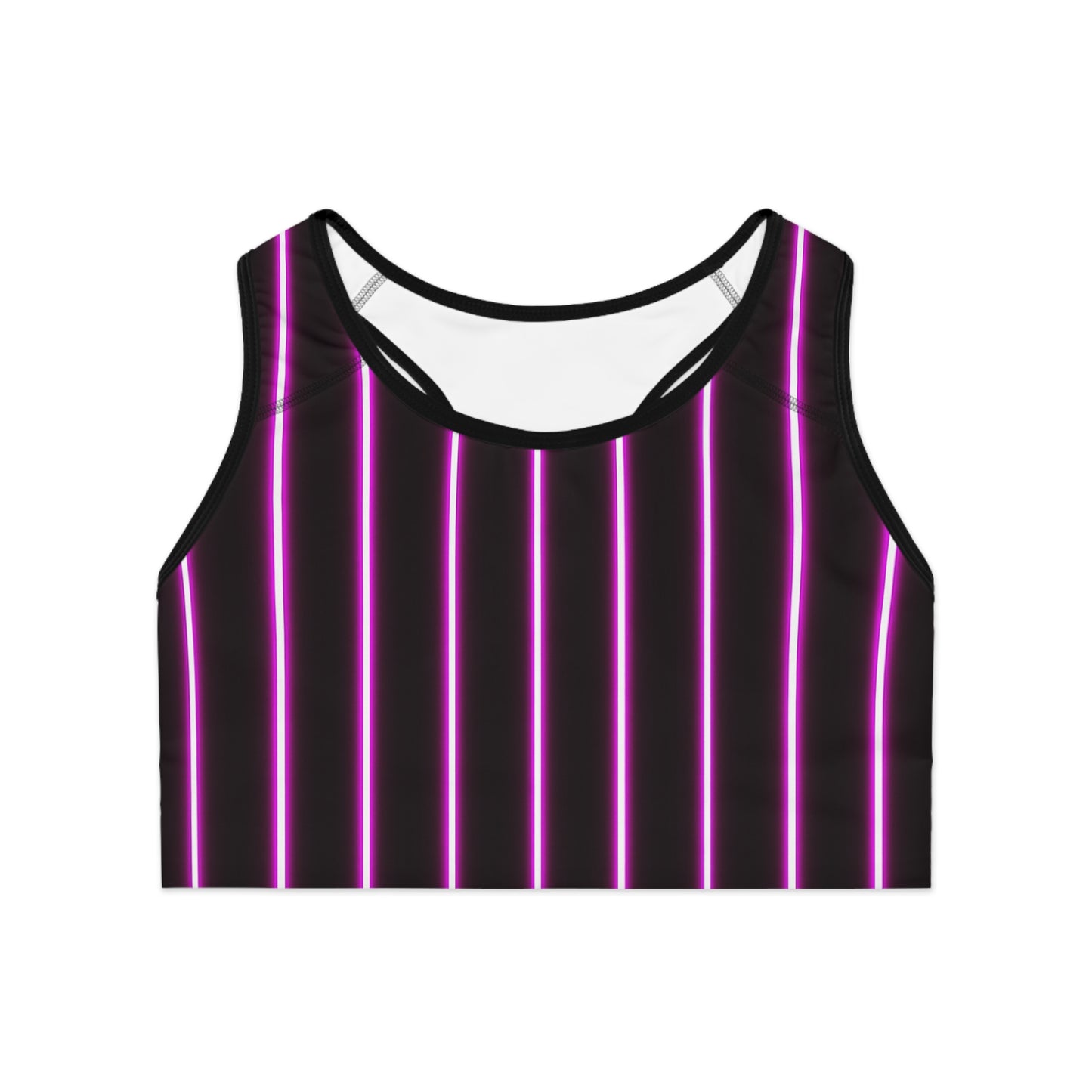 Neon Pinstripe Sports Bra