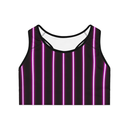 Neon Pinstripe Sports Bra