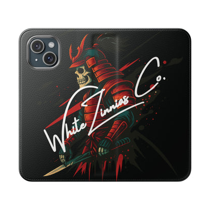 Samurai Skull Flip Wallet Phone Case