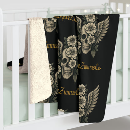 Gothic Winged Sherpa Fleece Blanket