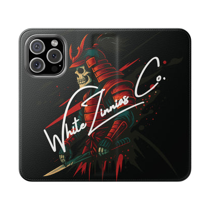 Samurai Skull Flip Wallet Phone Case