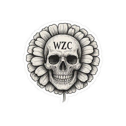 Gothic Floral Skull Sticker