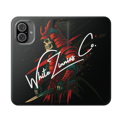 Samurai Skull Flip Wallet Phone Case