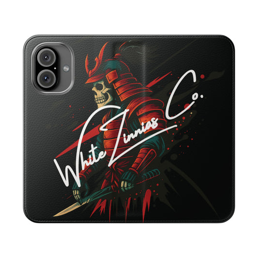 Samurai Skull Flip Wallet Phone Case