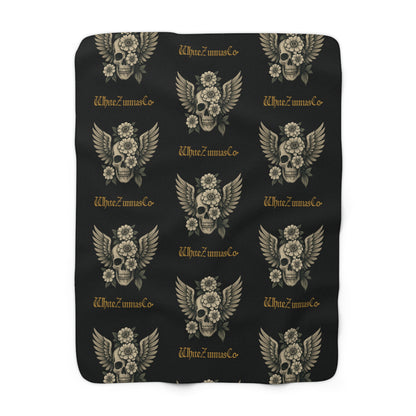 Gothic Winged Sherpa Fleece Blanket