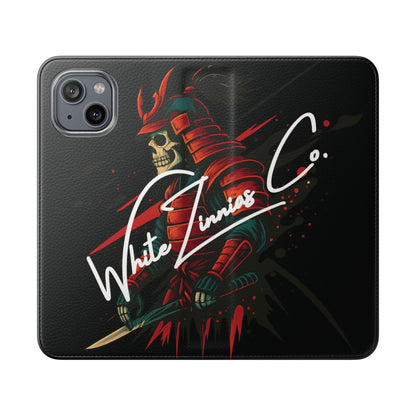 Samurai Skull Flip Wallet Phone Case