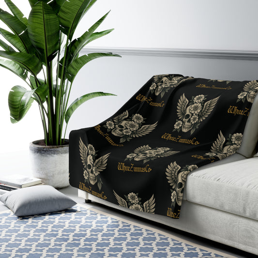 Gothic Winged Sherpa Fleece Blanket