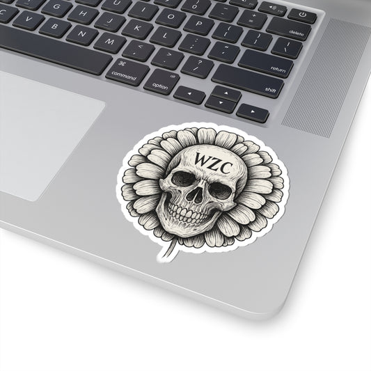 Gothic Floral Skull Sticker